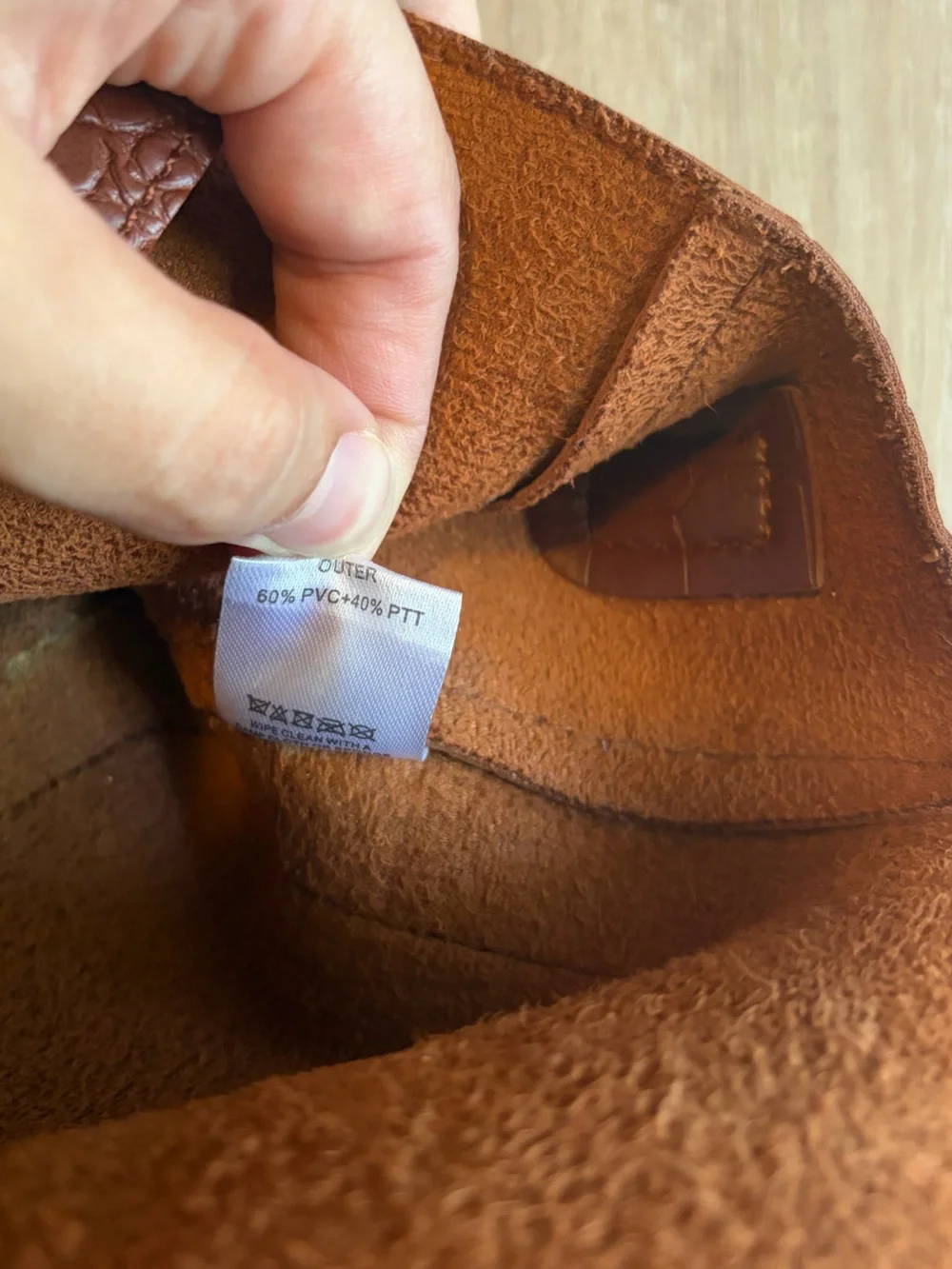 Brown Croc-Embossed Crossbody Bag